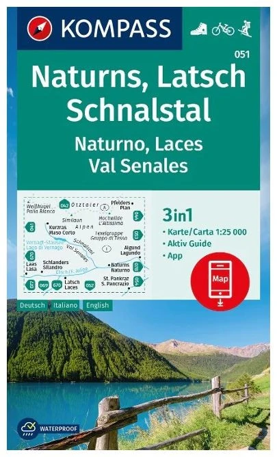 Kompass Wandelkaart 051 Naturns, Latsch, Schnalstal / Naturno, Laces, Val Senales 3 Kompass Wandelkaart 051 Naturns, Latsch, Schnalstal / Naturno, Laces, Val Senales