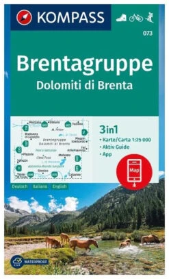 Kompass Wandelkaart 073 Brentagruppe, Dolomiti Di Brenta