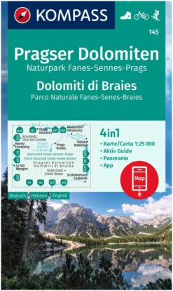 Kompass Wandelkaart 145 Pragser Dolomiten