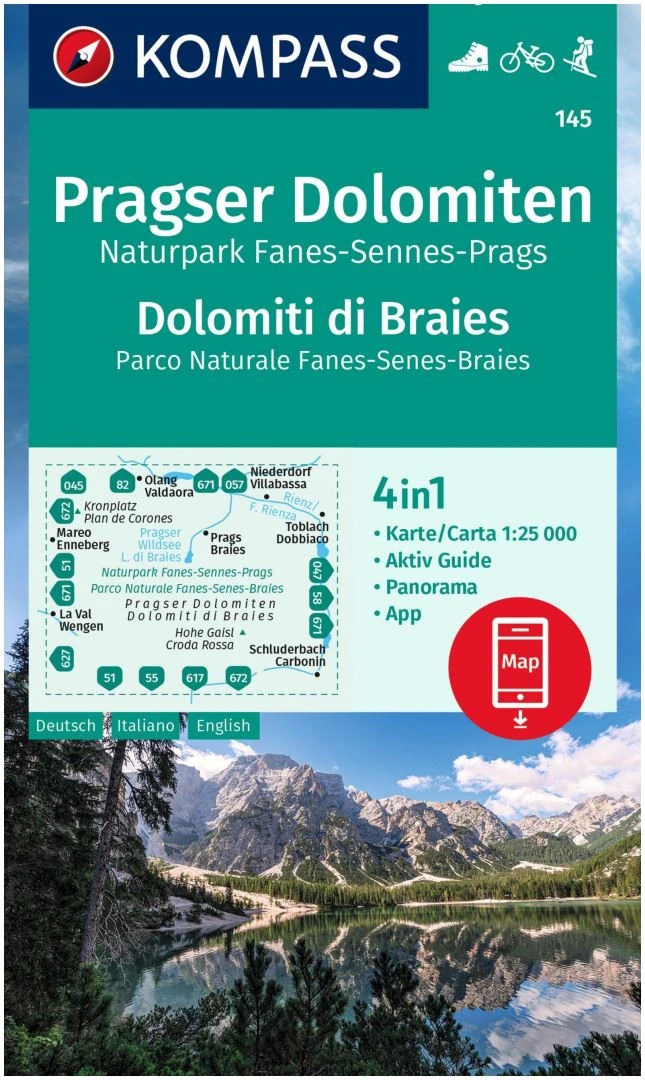Kompass Wandelkaart 145 Pragser Dolomiten 3 Kompass Wandelkaart 145 Pragser Dolomiten