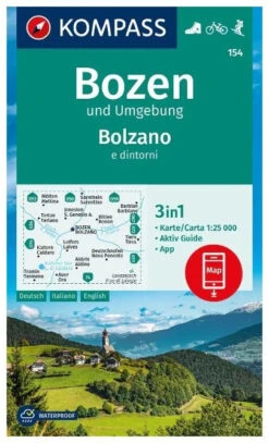 Kompass Wandelkaart 154 Bozen Und Umgebung