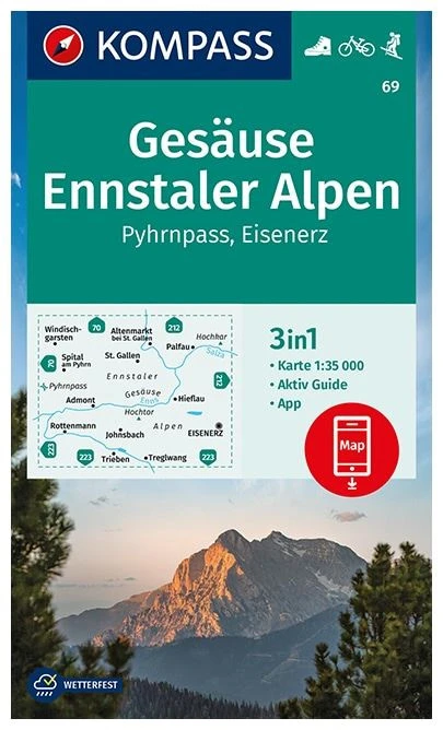 Kompass Wandelkaart 69 Gesäuse, Ennstaler Alpen 3 Kompass Wandelkaart 69 Gesäuse, Ennstaler Alpen