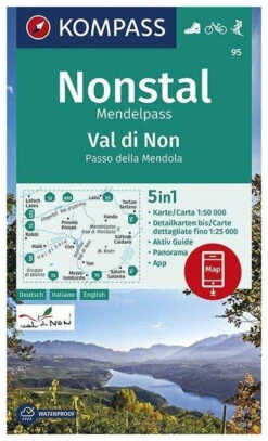 Kompass Wandelkaart 95 Val Di Non, Nonstal